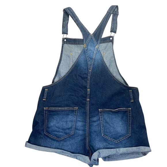 NOBO Denim Short Overalls XXL (19) Relaxed Fit Distressed Adjustable Straps - Picture 3 of 6